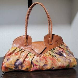 Patricia Nash Heritage Lione Floral Leather Shoulder Bag Cottagecore